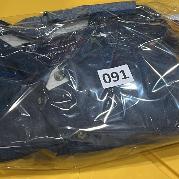 Men’s Large Wrangler Chambray Denim Western USA America Flag Vintage VTG Shirt - Picture 12 of 12